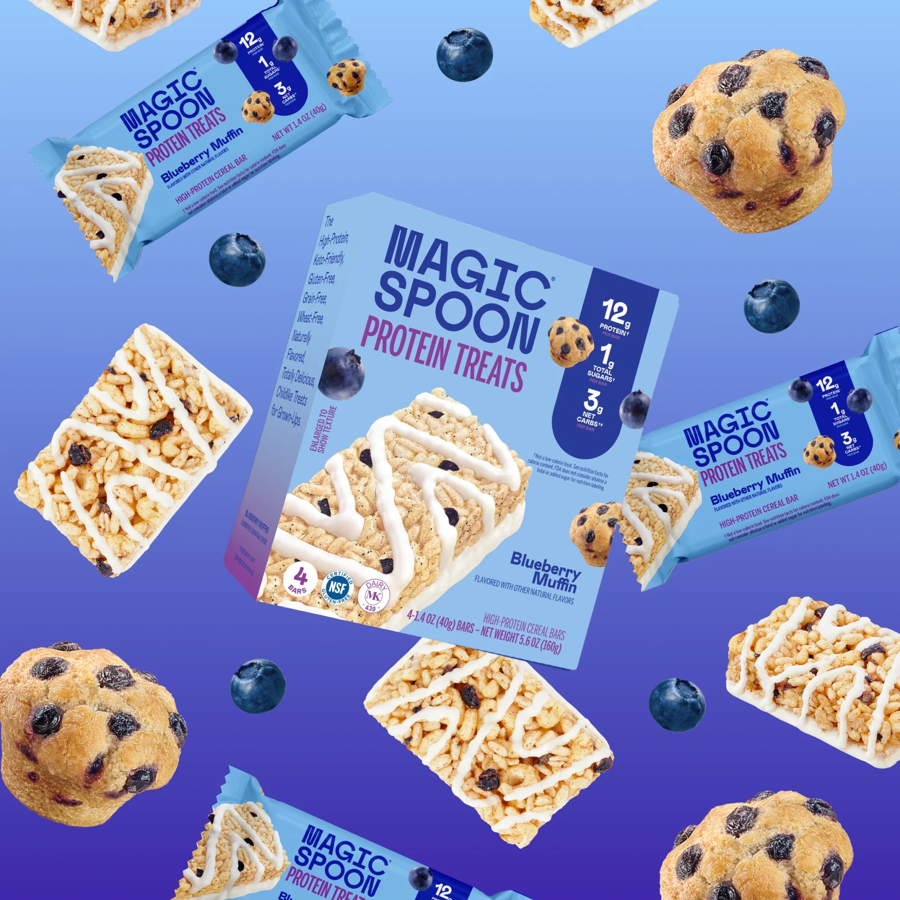 Blueberry Muffin - 16 Cereal Treats (4 Boxes)