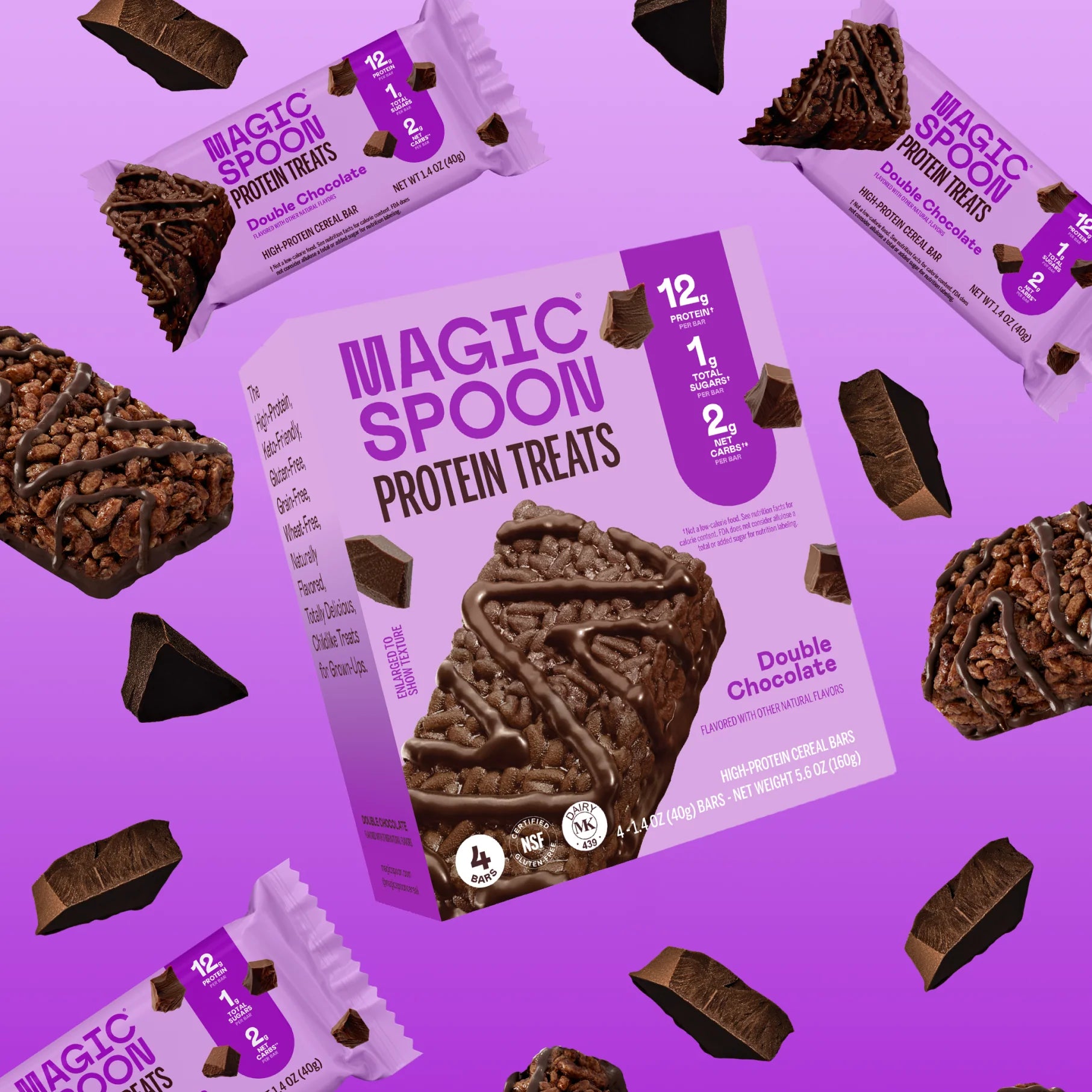 Double Chocolate - 16 Cereal Treats (4 Boxes)