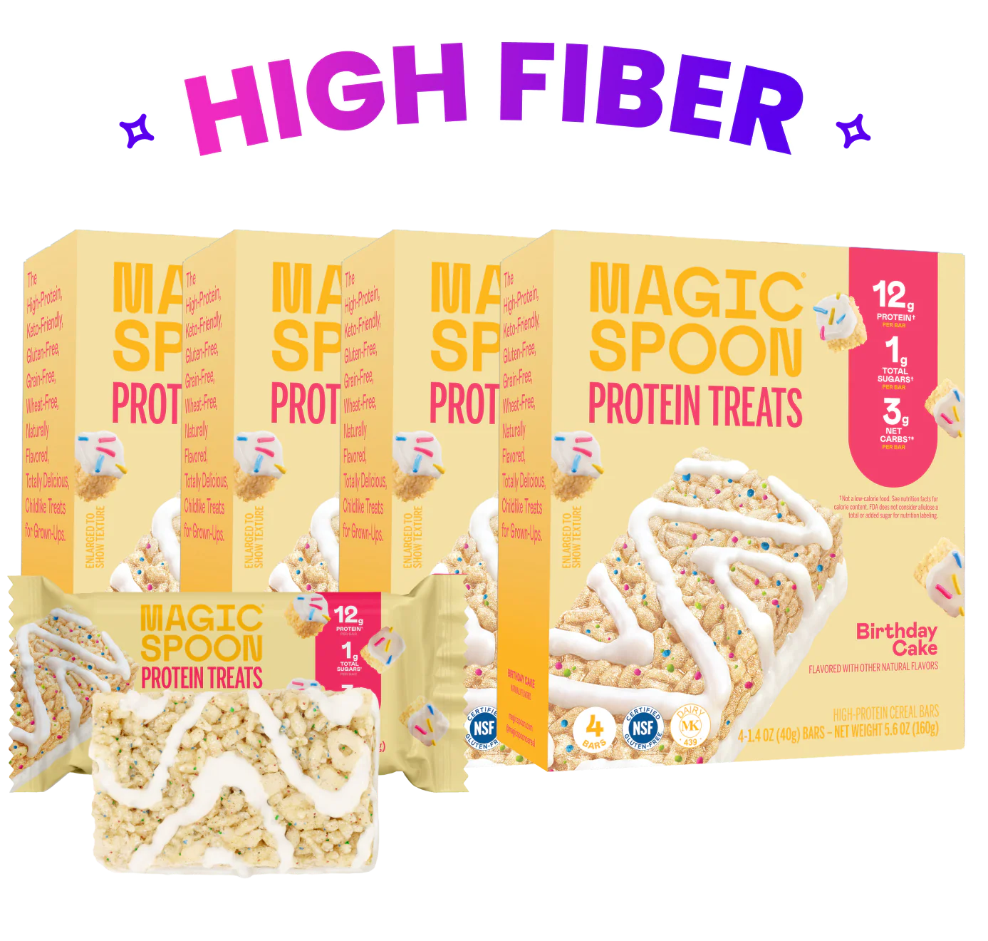 Birthday Cake - 16 Cereal Treats (4 Boxes)