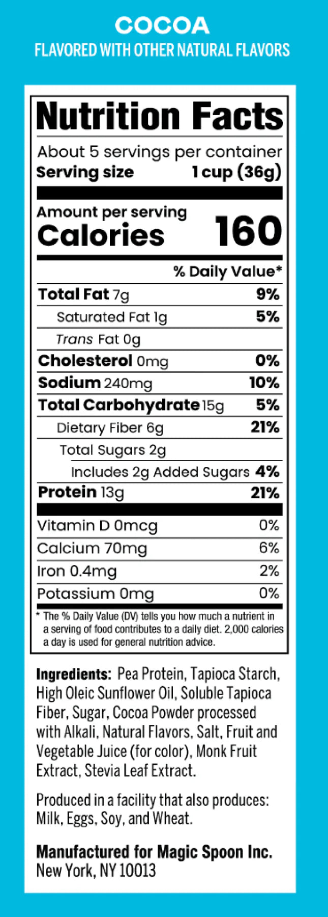 Cocoa - Protein + Fiber Cereal 1 case (4 boxes)