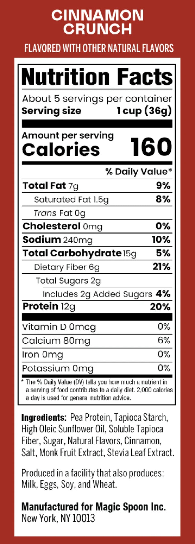 Cinnamon Crunch - Protein + Fiber Cereal 1 case (4 boxes)